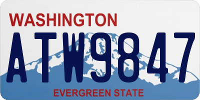 WA license plate ATW9847