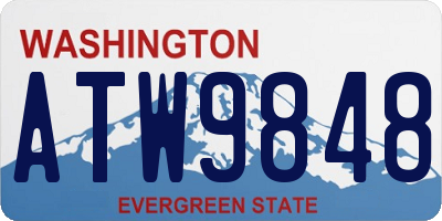 WA license plate ATW9848