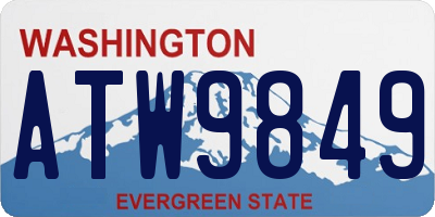 WA license plate ATW9849