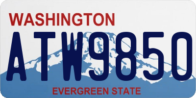 WA license plate ATW9850