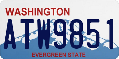 WA license plate ATW9851