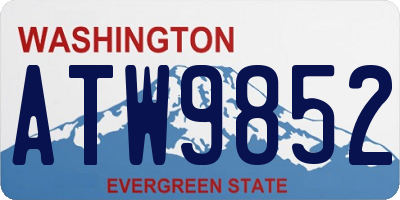WA license plate ATW9852