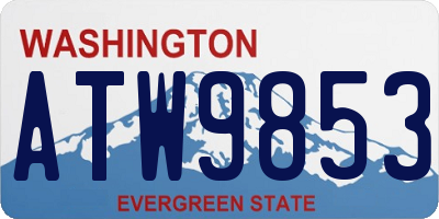 WA license plate ATW9853