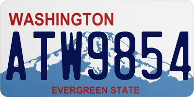 WA license plate ATW9854