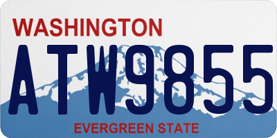 WA license plate ATW9855