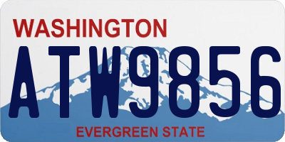 WA license plate ATW9856