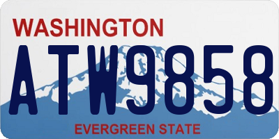 WA license plate ATW9858