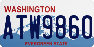 WA license plate ATW9860