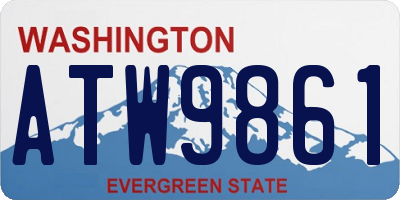 WA license plate ATW9861