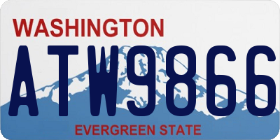 WA license plate ATW9866