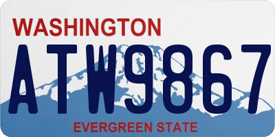 WA license plate ATW9867
