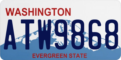 WA license plate ATW9868