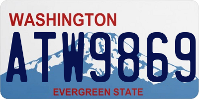 WA license plate ATW9869