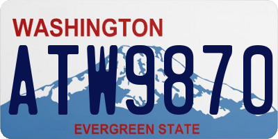 WA license plate ATW9870