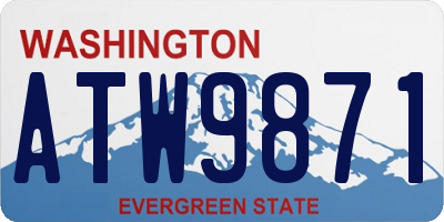 WA license plate ATW9871