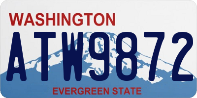 WA license plate ATW9872