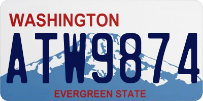 WA license plate ATW9874