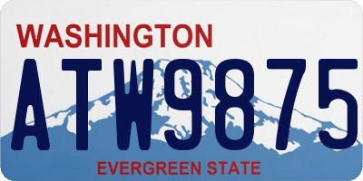 WA license plate ATW9875