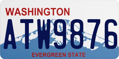 WA license plate ATW9876