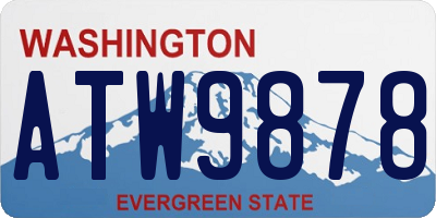 WA license plate ATW9878