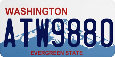 WA license plate ATW9880