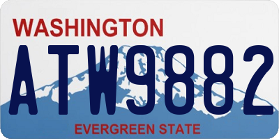 WA license plate ATW9882