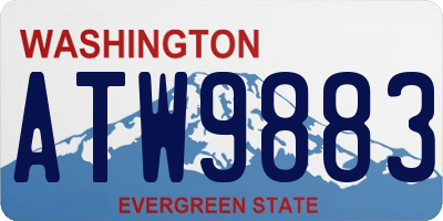 WA license plate ATW9883