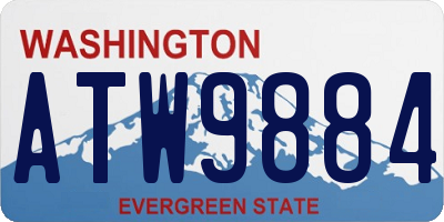 WA license plate ATW9884