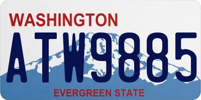 WA license plate ATW9885