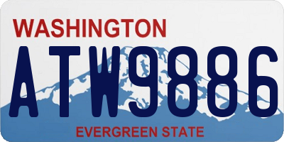 WA license plate ATW9886