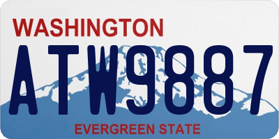 WA license plate ATW9887