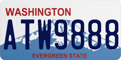 WA license plate ATW9888
