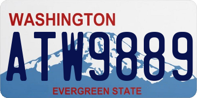 WA license plate ATW9889