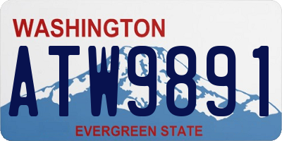 WA license plate ATW9891