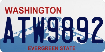 WA license plate ATW9892