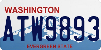WA license plate ATW9893