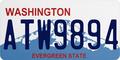 WA license plate ATW9894