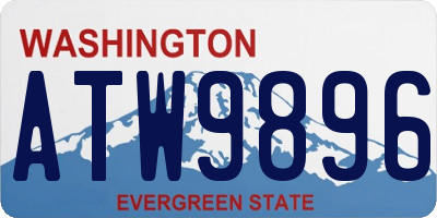 WA license plate ATW9896
