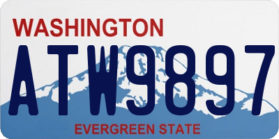 WA license plate ATW9897