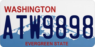WA license plate ATW9898