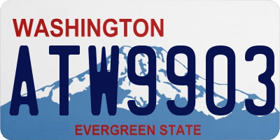 WA license plate ATW9903