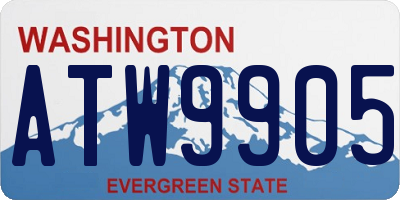 WA license plate ATW9905