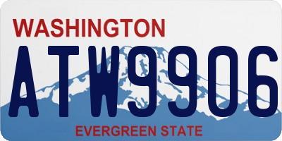 WA license plate ATW9906