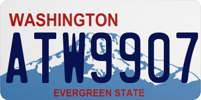 WA license plate ATW9907