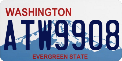 WA license plate ATW9908