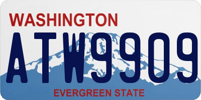 WA license plate ATW9909