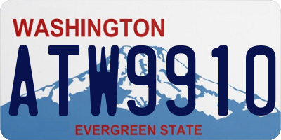 WA license plate ATW9910