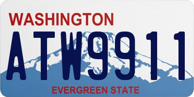 WA license plate ATW9911