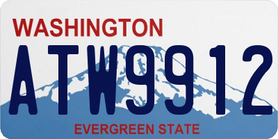 WA license plate ATW9912
