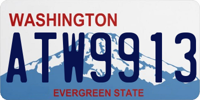 WA license plate ATW9913